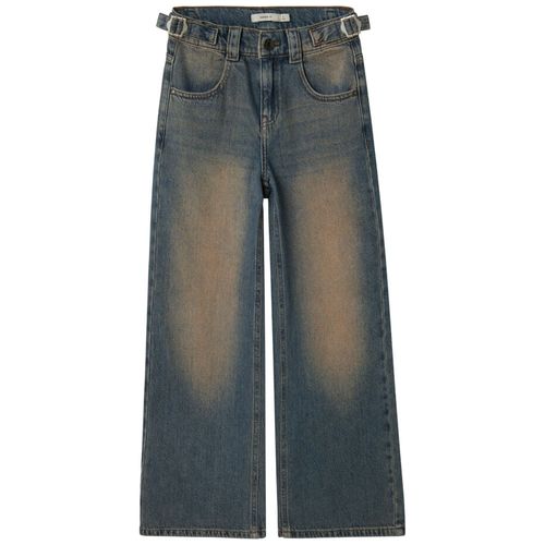 Jeans denim azul wide leg para niña