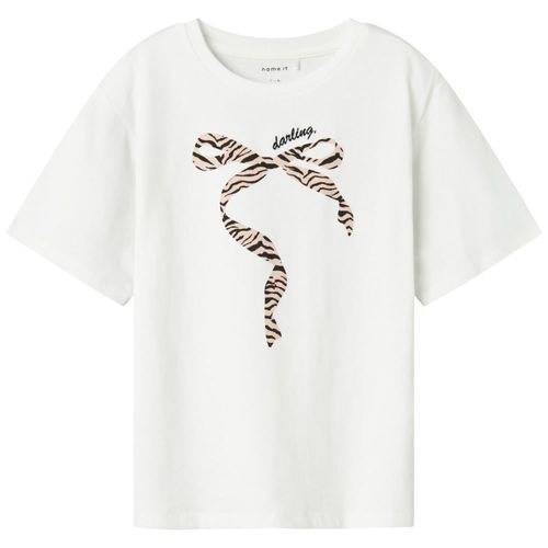 Camiseta blanca estampada para niña