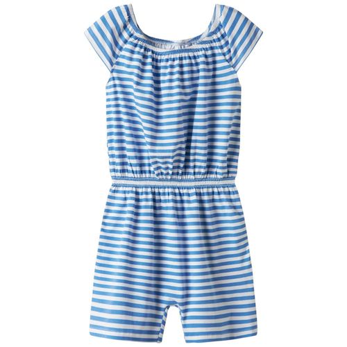 Romper azul rayado para niña