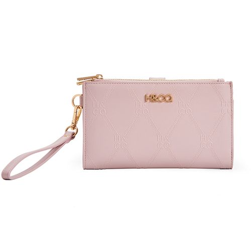 Billetera flap H&Co color rosado para mujer