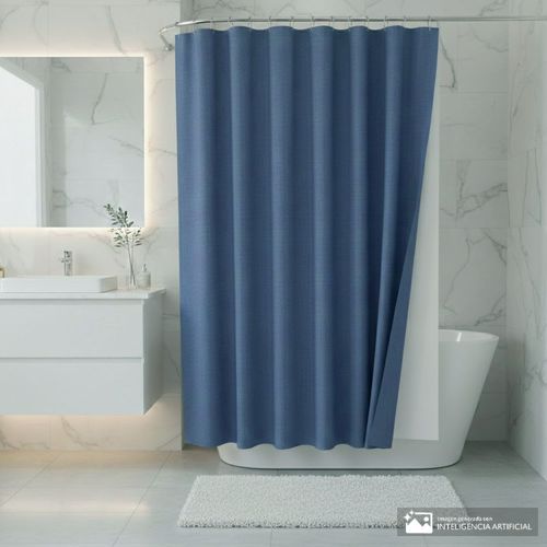 Cortina de poliéster con textura para baño + forro 178x183 cm