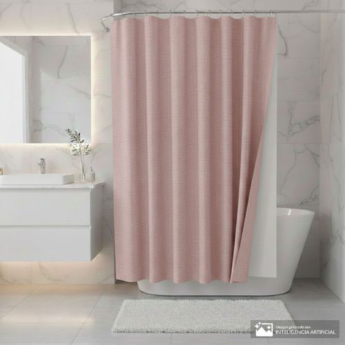 Cortina de poliéster con textura para baño + forro 178x183 cm