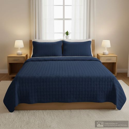 Cubrecama Detalles de poliéster diseño sólido