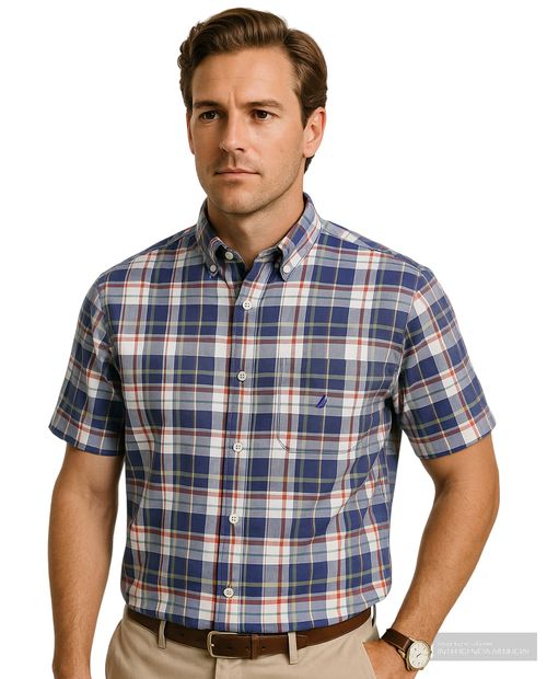 Camisa casual Nautica classic fit cuadriculada para hombre
