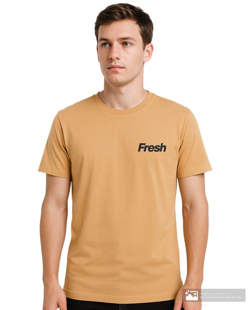 Camiseta Orange regular fit anaranjada con estampado "Fresh" para hombre