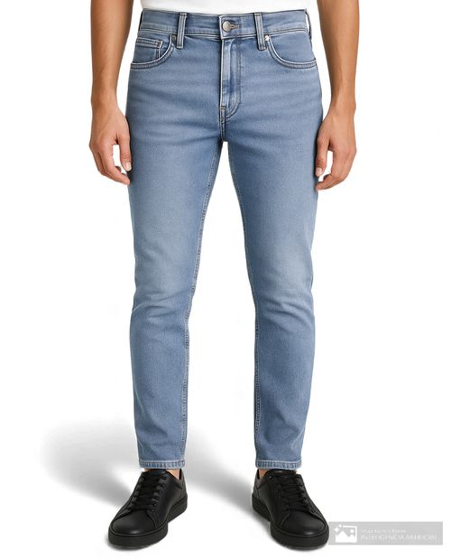 Jeans Pepe Revolution slim fit celeste denim lavado para hombre