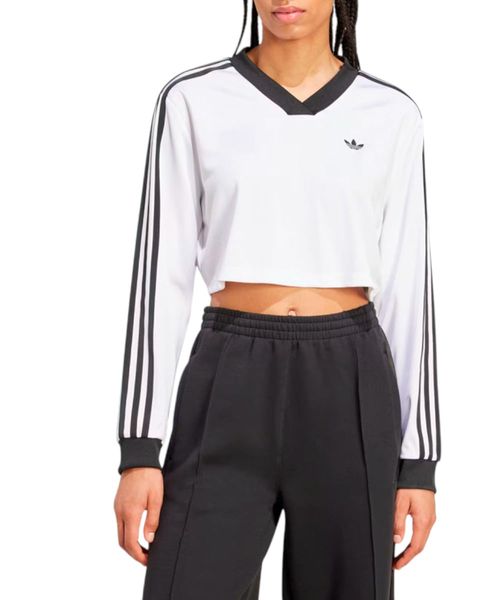 Camiseta deportiva jacquard Adicolor blanca para mujer