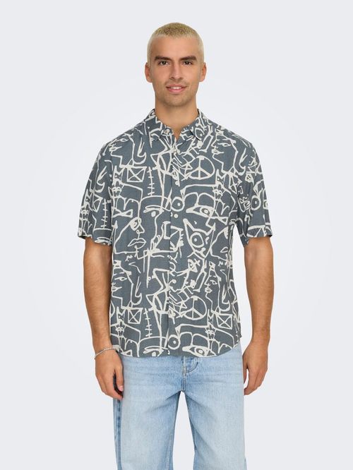 Camisa casual Only & Sons slim fit estampada para hombre