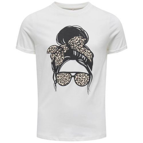 Camiseta blanca con estampado para niña