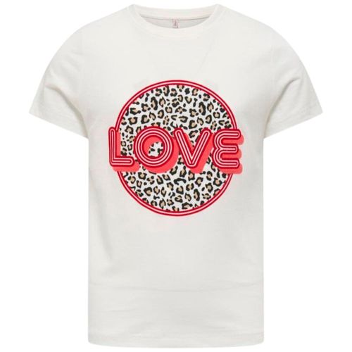 Camiseta blanca con estampado Love para niña