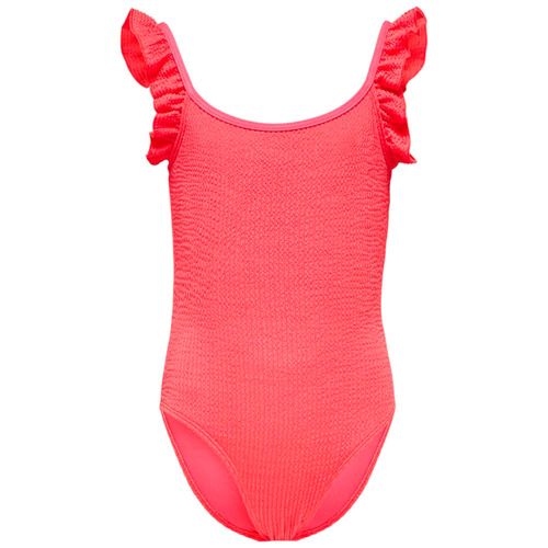 Traje de baño de 1 pieza coral texturizado para niña