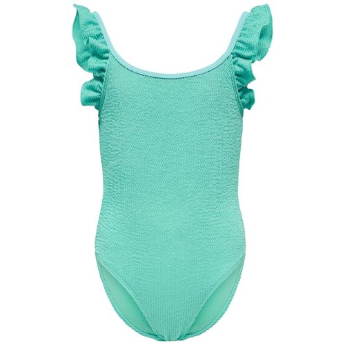 Traje de baño de 1 pieza turquesa texturizado para niña