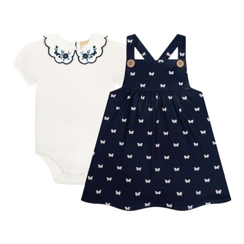 Conjunto 2 piezas bicolor estampado para bebé niña