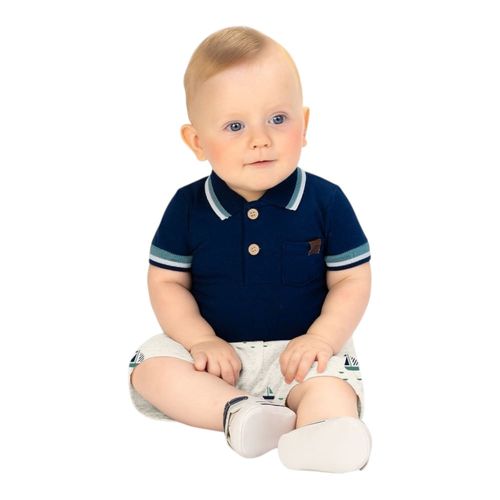 Conjunto de 2 piezas bicolor estampado para bebé niño