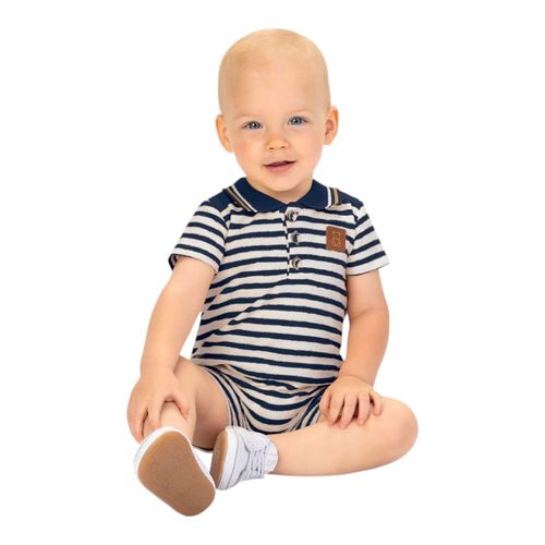 Romper bicolor rayado para niño