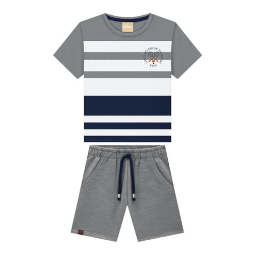 Conjunto bicolor rayado para niño