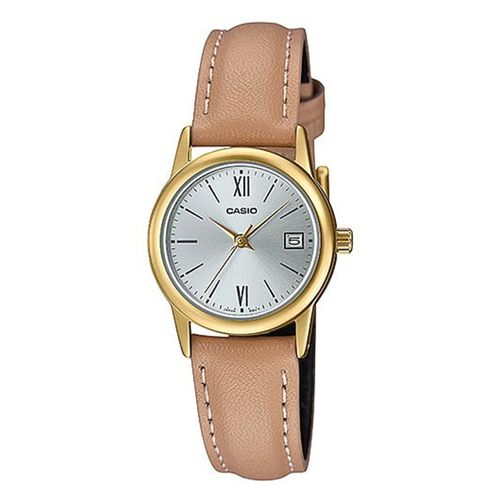 Reloj Casio análogo de cuero café claro para mujer