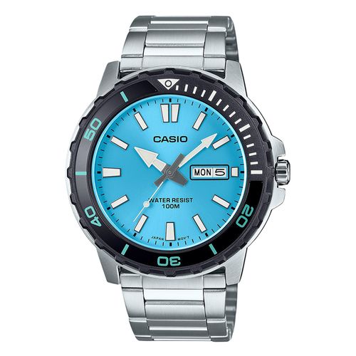 Reloj Casio análogo de acero inoxidable plateado para hombre