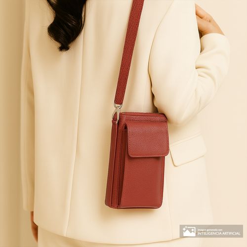 Billetera zip around Sabrina color rojo para mujer