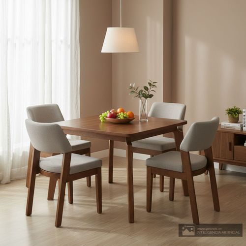 Juego de comedor cuadrado Omega 4 personas