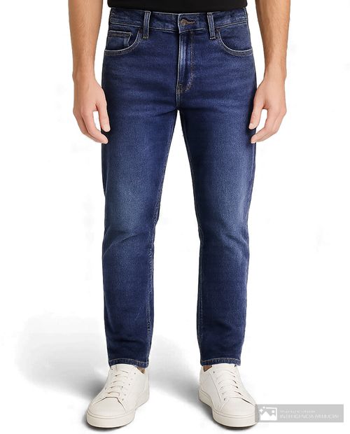Jeans Gents straight fit azul denim lavado para hombre