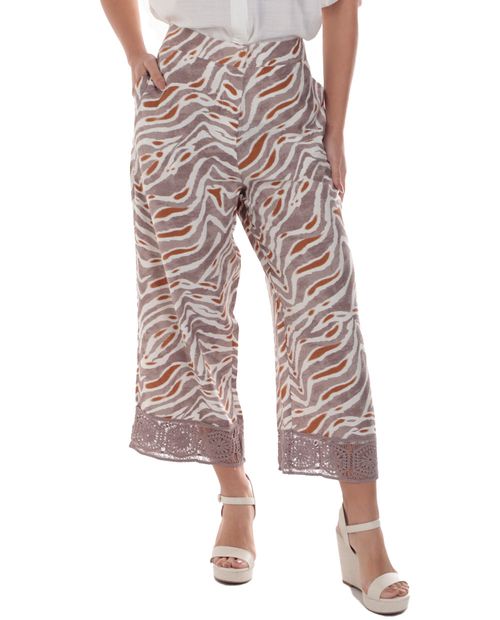 Pantalón Sabrina culotte estampado de cintura alta para mujer