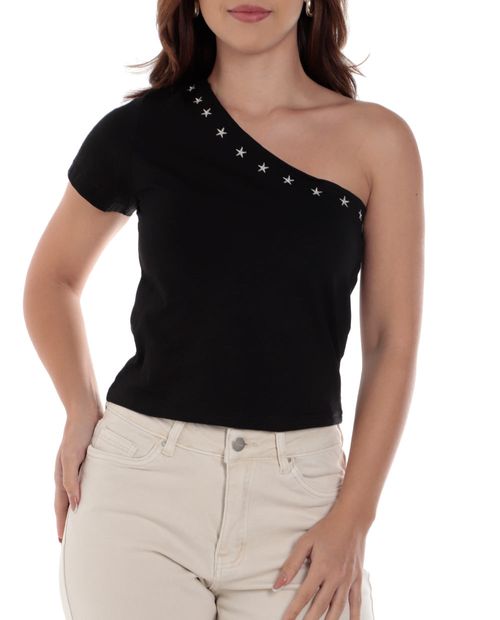 Camiseta Orange negra manga corta para mujer