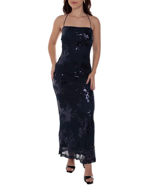 Vestido Orange maxi azul de tirantes para mujer