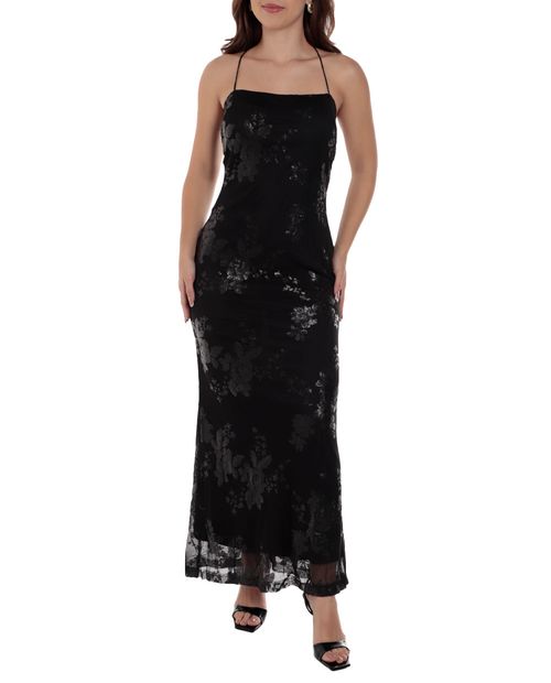 Vestido Orange maxi negro de tirantes para mujer