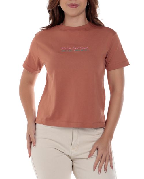 Camiseta Orange estampada manga corta para mujer