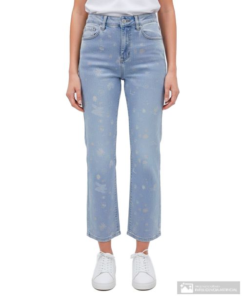 Jeans Orange slim azul de cintura alta para mujer