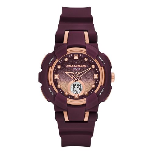 Reloj Skechers análogo digital de poliuretano en color rojo burdeos para mujer