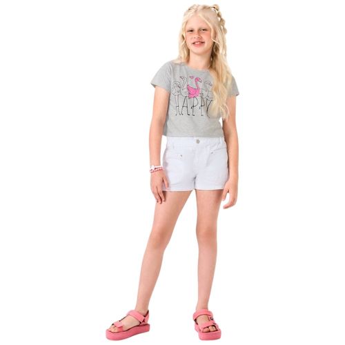 Camiseta gris estampada para niña