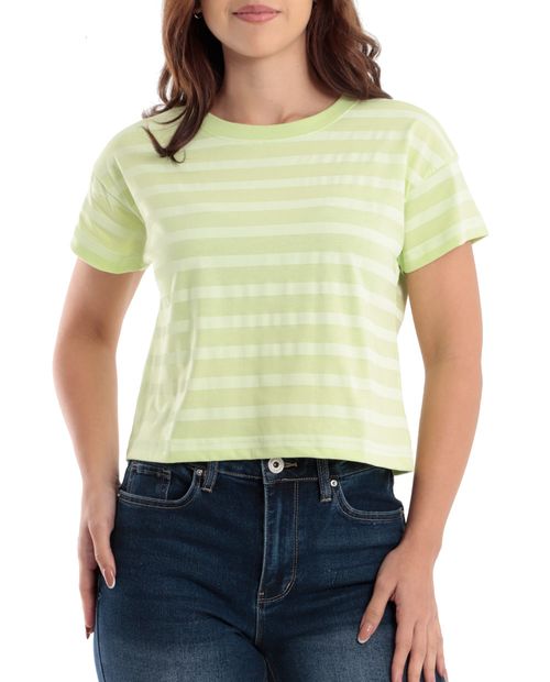 Camiseta Orange rayada manga corta para mujer