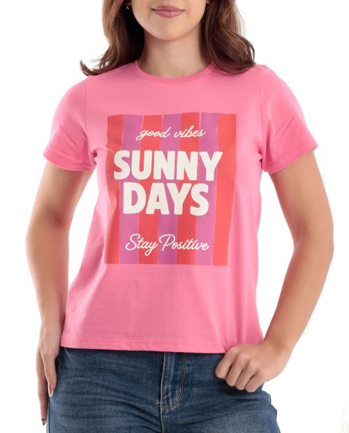 Camiseta Orange estampada manga corta para mujer