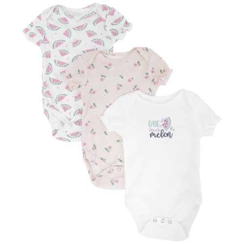 Set de 3 mamelucos estampados para bebé niña