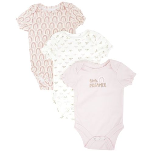 Set de 3 mamelucos multicolor para bebé niña