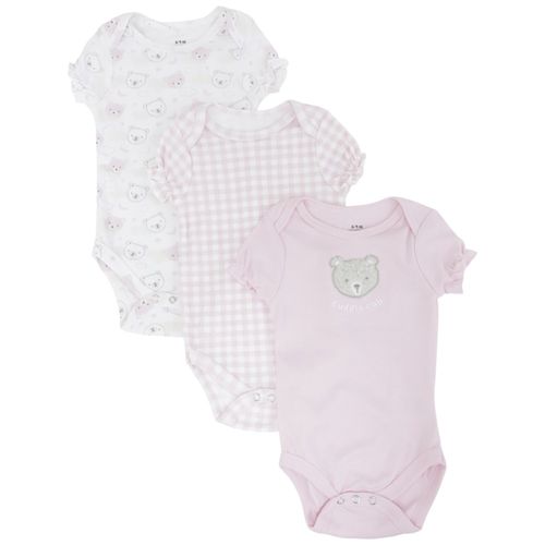 Set de 3 mamelucos multicolor para bebé niña