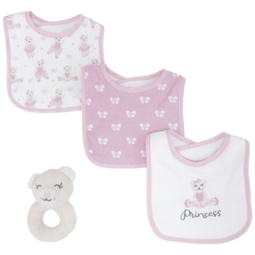 Set de 3 saliberos con peluche para bebé niña