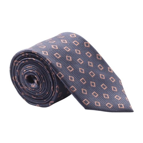 Corbata Unexpected azul navy con mini print de cuadros para hombre