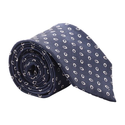 Corbata Unexpected azul navy con mini print geométrico para hombre