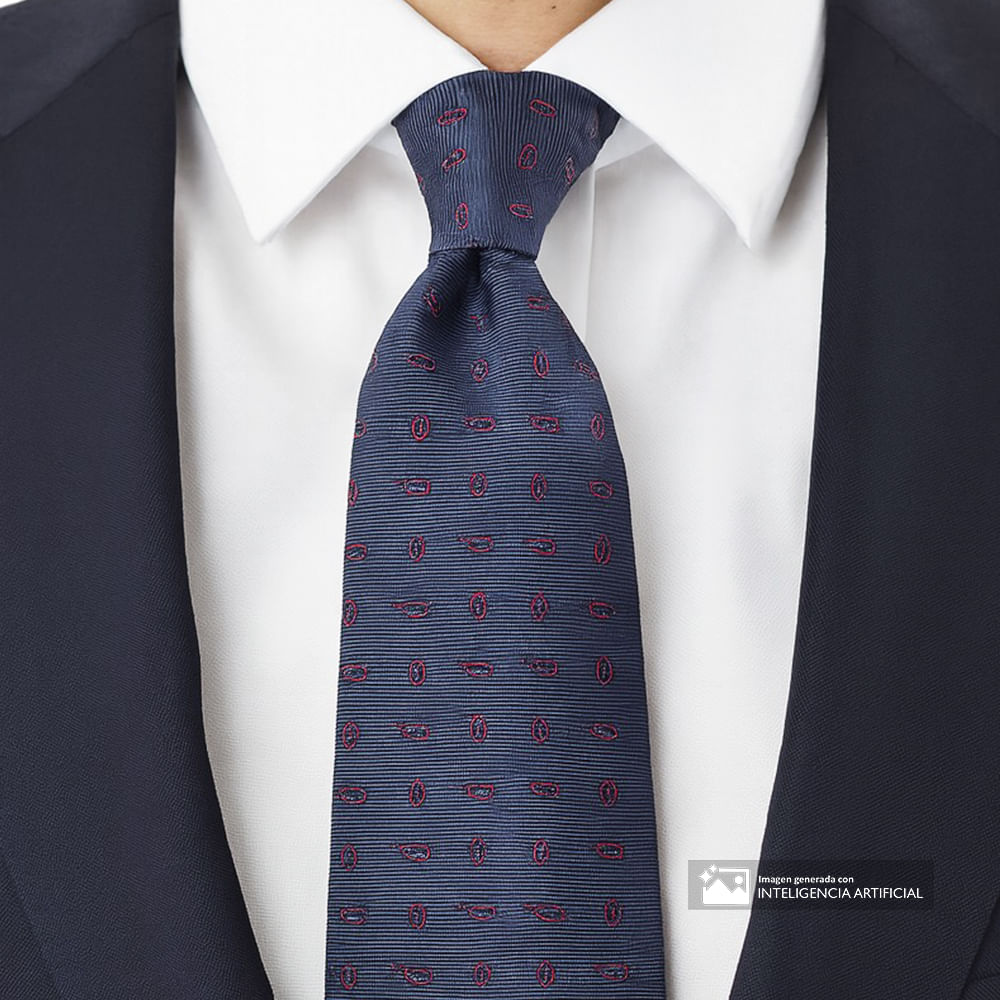 Corbata Unexpected azul navy con mini print para hombre