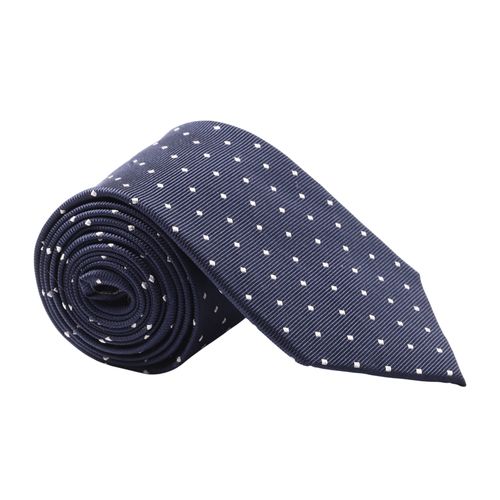 Corbata Unexpected azul navy con mini print de rombos para hombre