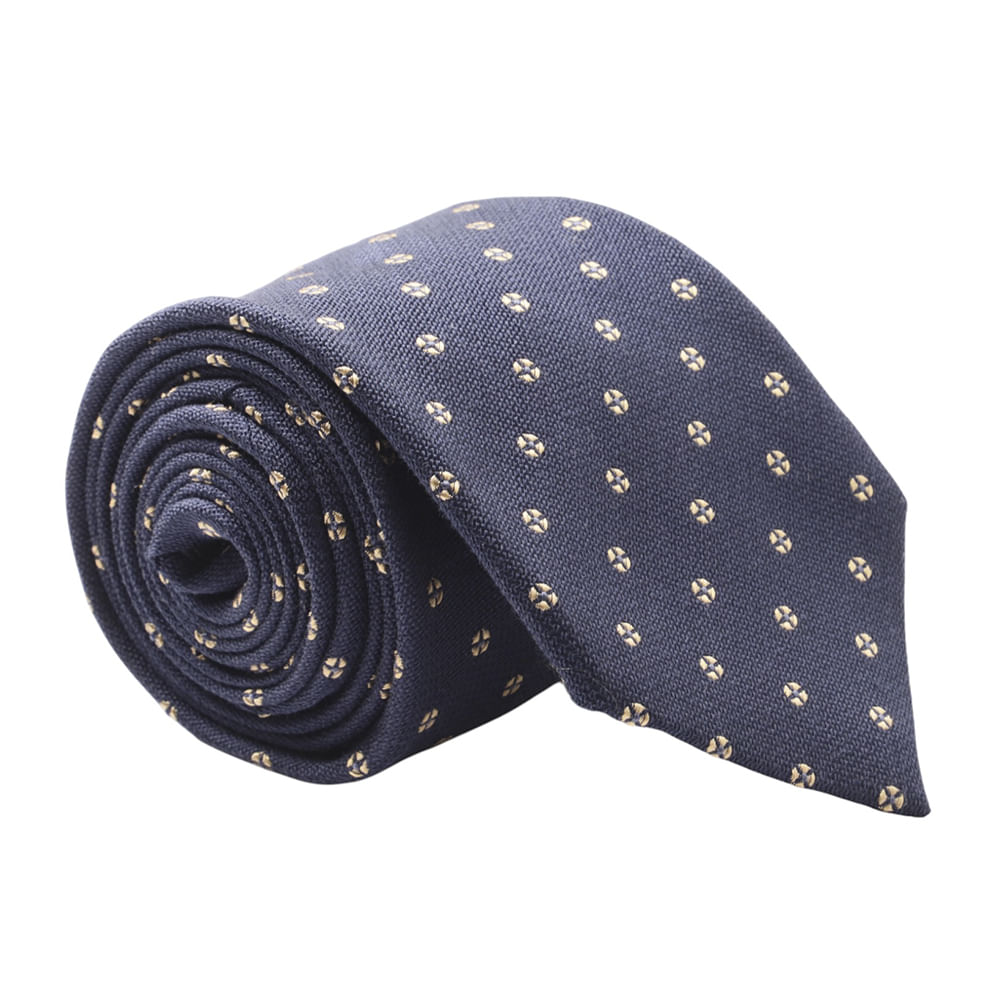 Corbata Unexpected azul navy con mini print de pelotas para hombre ...