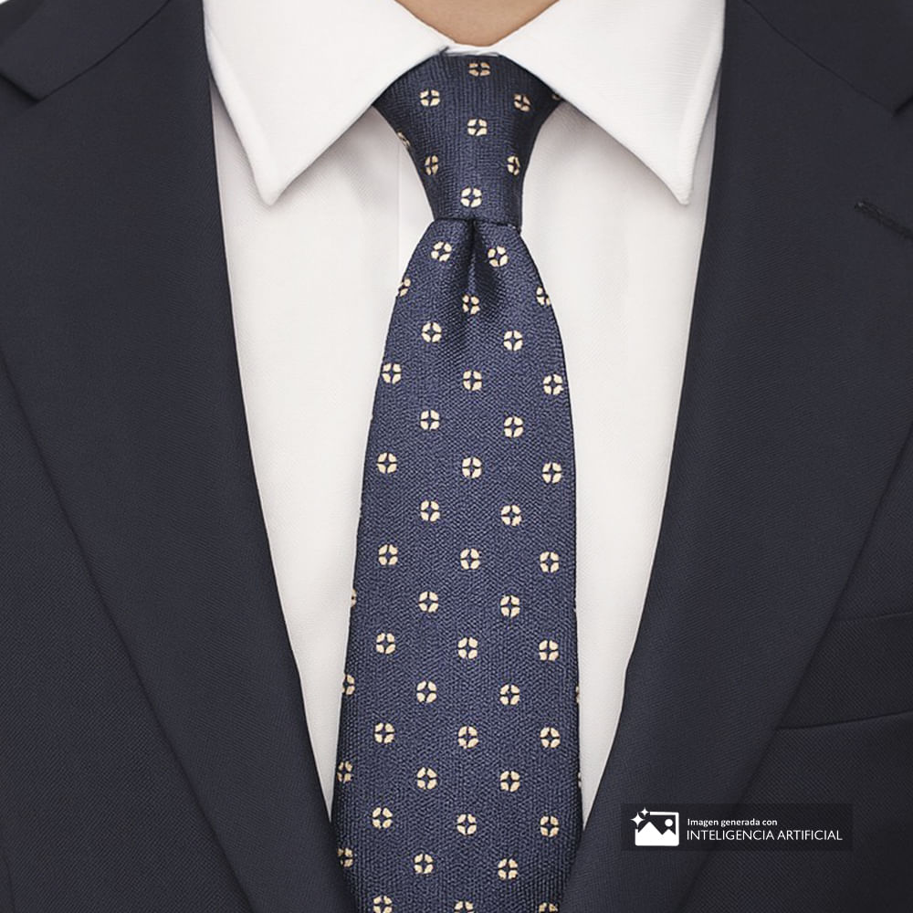 Corbata Unexpected azul navy con mini print de pelotas para hombre ...