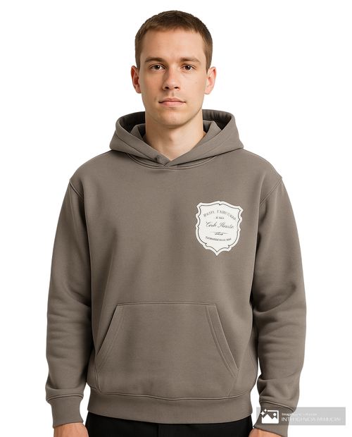 Suéter hoodie Denim and Flower café claro con estampado "Motel D'Artistic" para hombre