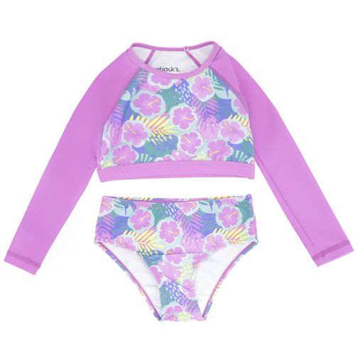 Traje de baño de 2 piezas multicolor con estampado floral para niña