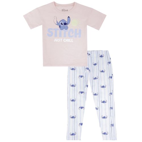 Pijama de 2 piezas multicolor con estampado de Stitch para niña