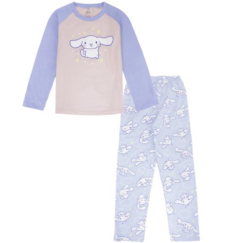 Pijama de 2 piezas multicolor con estampado de Cinnamoroll para niña