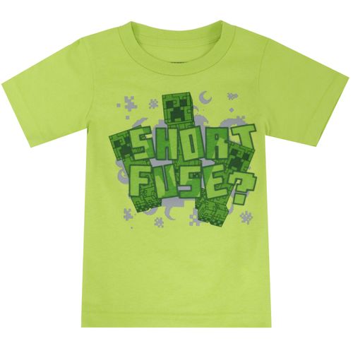 Camiseta verde neón con estampado de Minecraft para niño